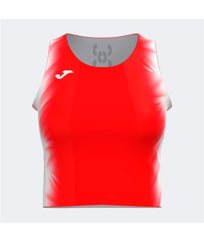 Top Running Joma Mulher de Elite XI Branco Vermelho