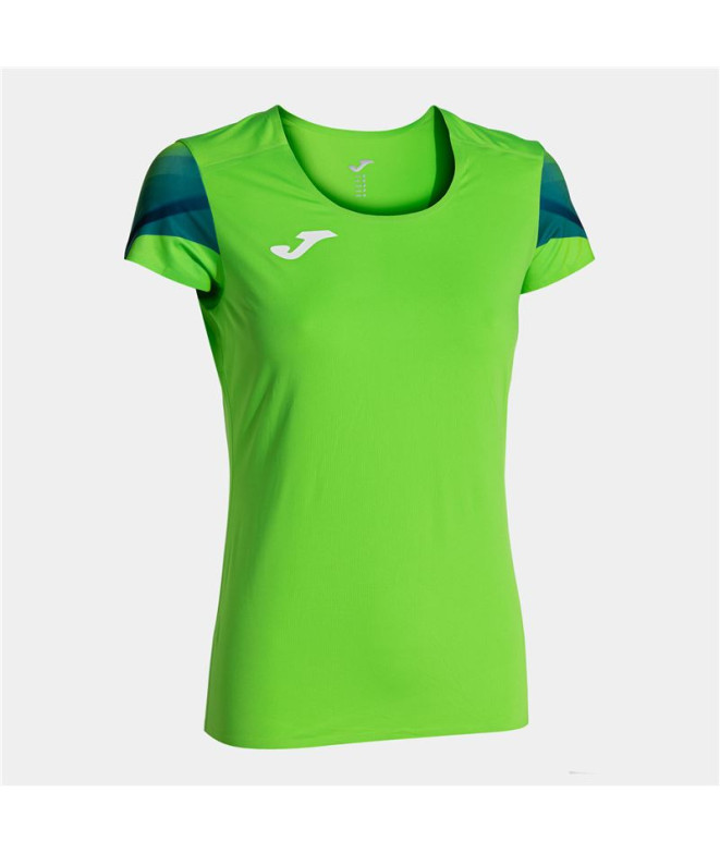 Camiseta Joma Mulher Manga curta Elite XI Verde Fluor Marinho