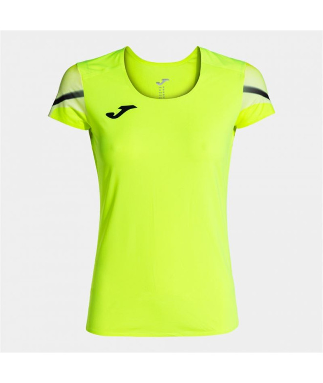 Camiseta Manga Corta Joma Elite XI Mujer Amarillo Fluor Negro