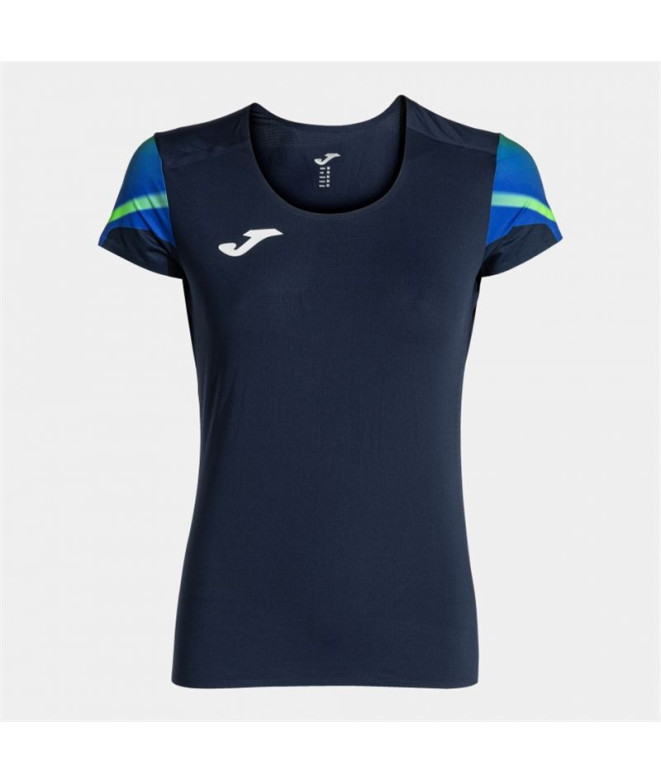 Camiseta Manga Corta Joma Elite XI Mujer Marino Verde Fluor