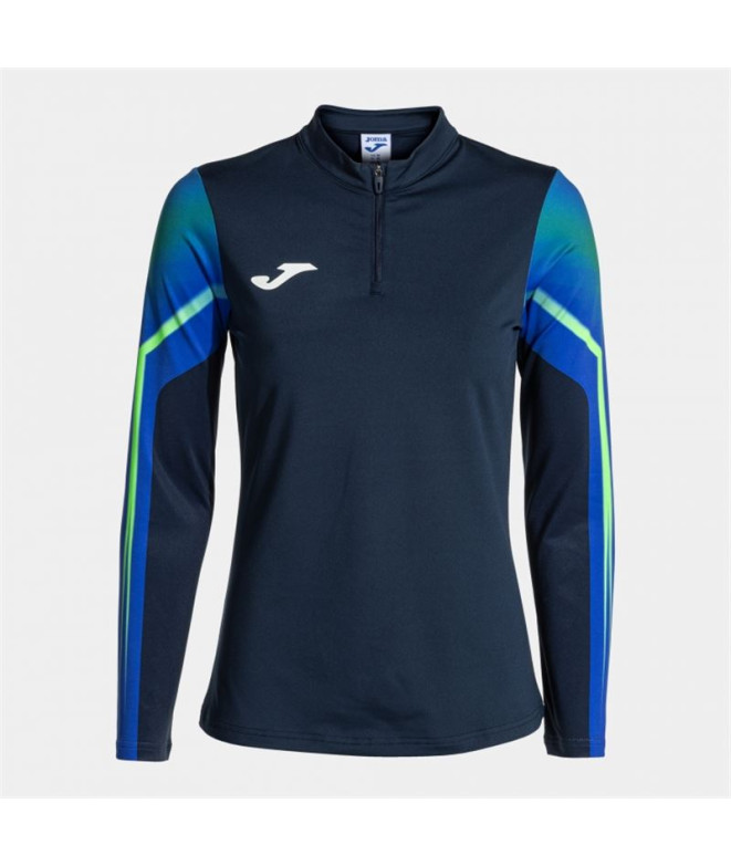 Sudadera de Running Joma Elite XI Mujer Marino Verde Fluor