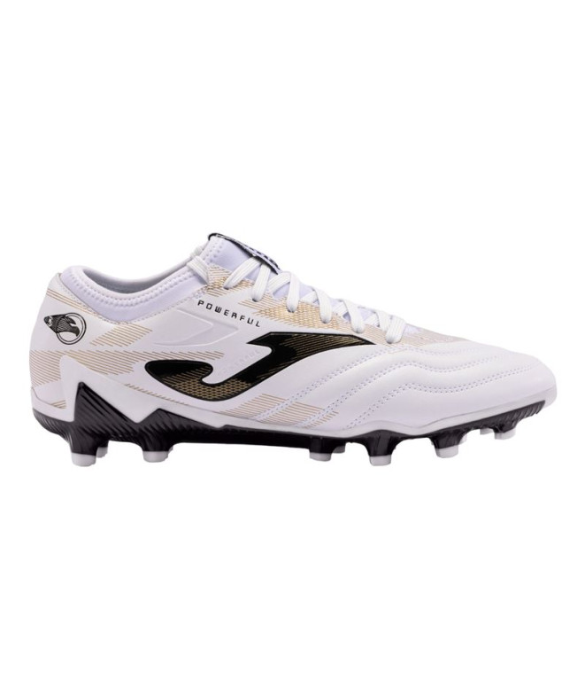 Botas de Futbol Joma Powerful 2402 Blanco Oro Firm Ground