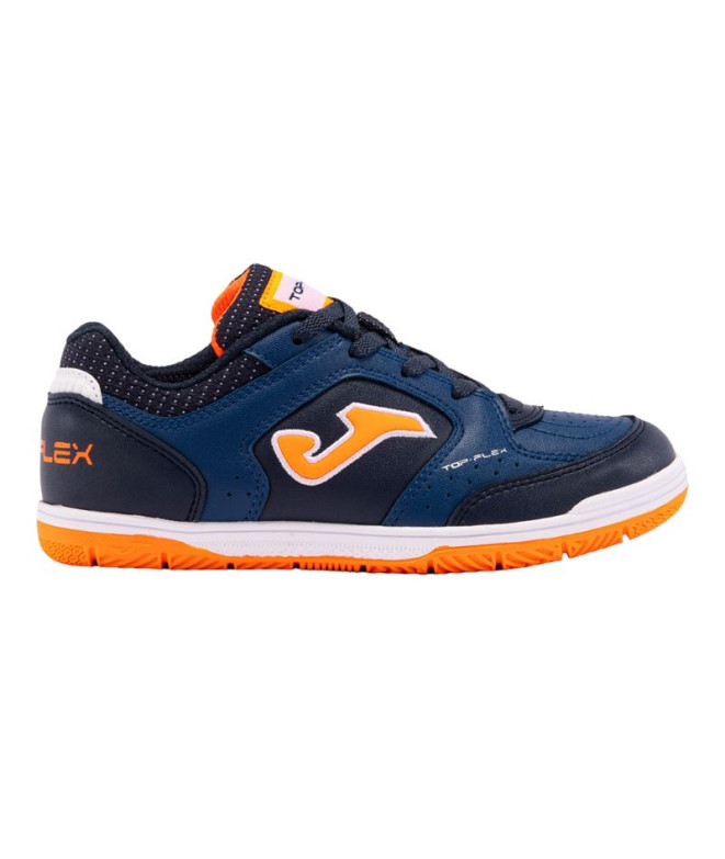 Zapatillas de Fútbol Sala Joma Top Flex 2433 Azul Naranja Indoor Infantil