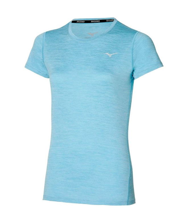 Camiseta Fitness Mizuno Mulher por Impulse Core Tee Azul Pastel