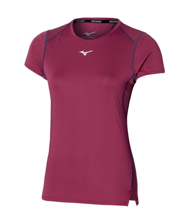 Camiseta de Running Mizuno Dryaeroflow Tee Mujer Morado Ciruela