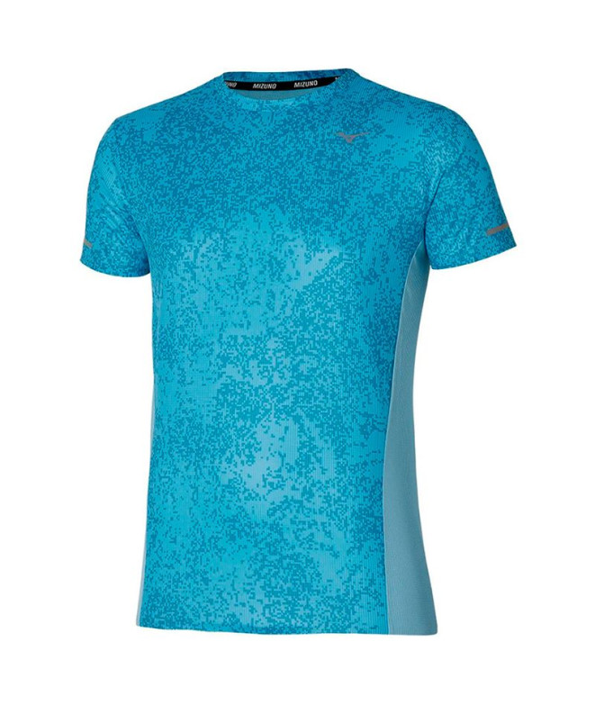 Camiseta Running Mizuno Homem by Premium Aero Tee Azul médio