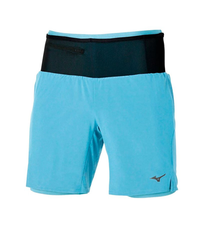 Pantalones Corto de Running Mizuno Multi Pocket 2In1 7.5 Hombre Azul Pastel