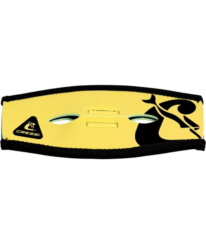 Neoprene Estojo Cressi Cressi Correia da máscara de pónei amarelo-preto Cressi