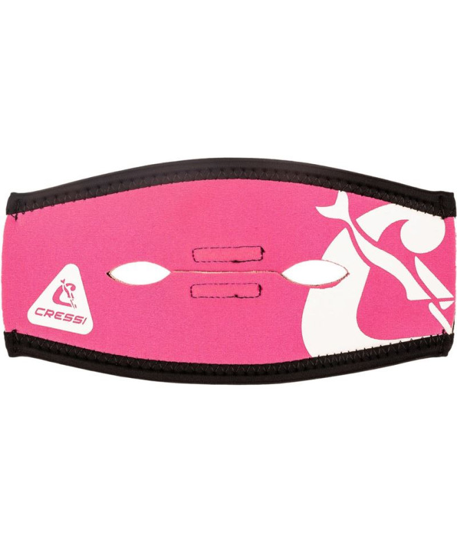 Neoprene Estojo Cressi Cressi Máscara de pónei branco-rosa Correia Cressi