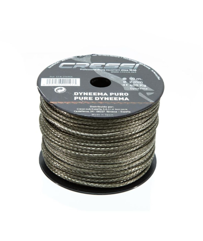 Câble 100% Dyneema Ø2Mm Khaki (bobine de 50M) Cressi