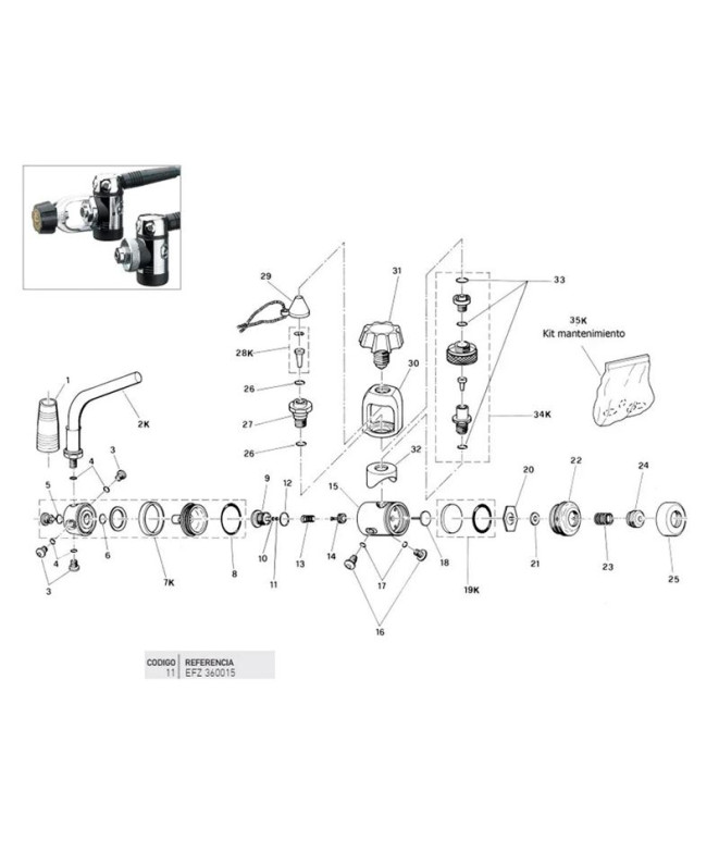 Valve Torica 1ère étape Valve Dm Cressi