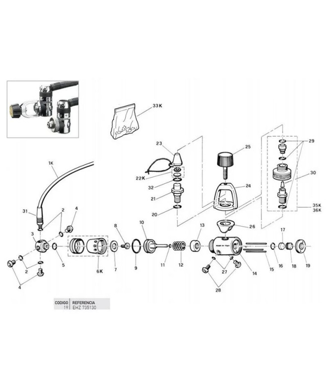 Disque Régulateur de pression intermédiaire Cressi Ac9