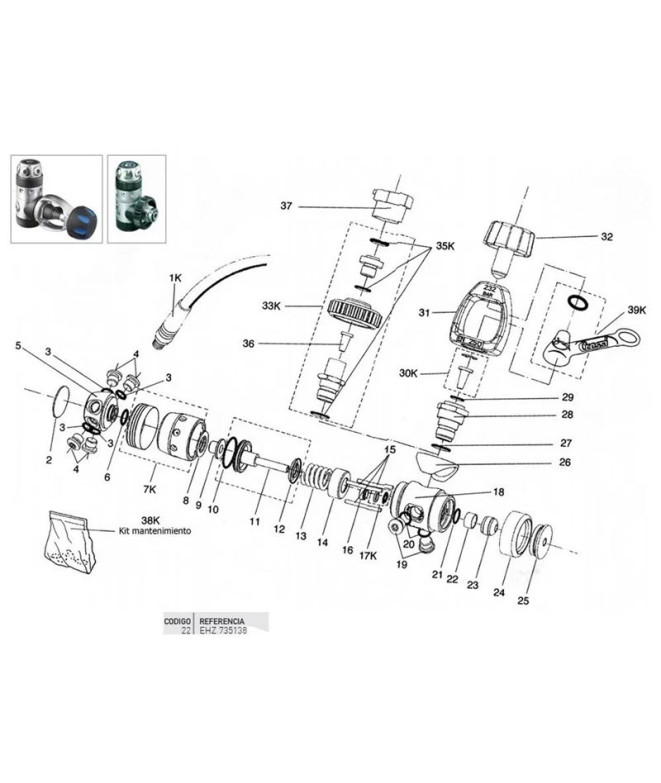 Cressi Ac9-Ac10 1st Stage Seat