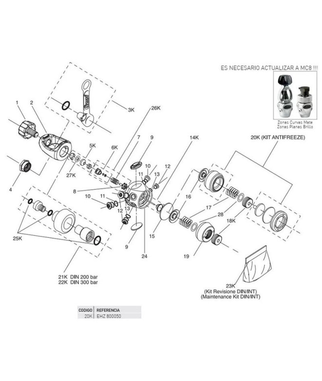 Kit Anti-gelo 1ª fase Mc7/Mc8 Cressi