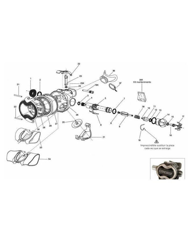 Ratoeira Cressi Ellipse Balanced-Master Moustache