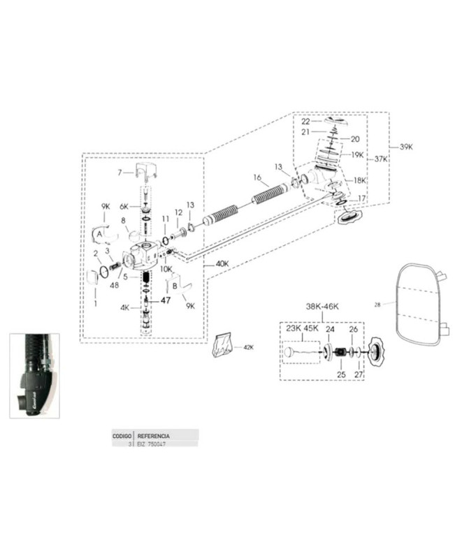 Cressi Direct System Purge Pushbutton Spring