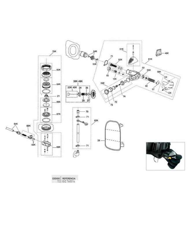 Bouton poussoir FCS gonflable en silicone de Cressi