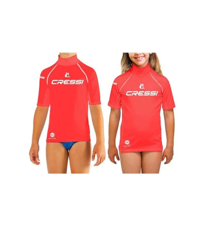 Camiseta Snorkel Infantil De Cressi Rashguard 2024 Fluor Orange