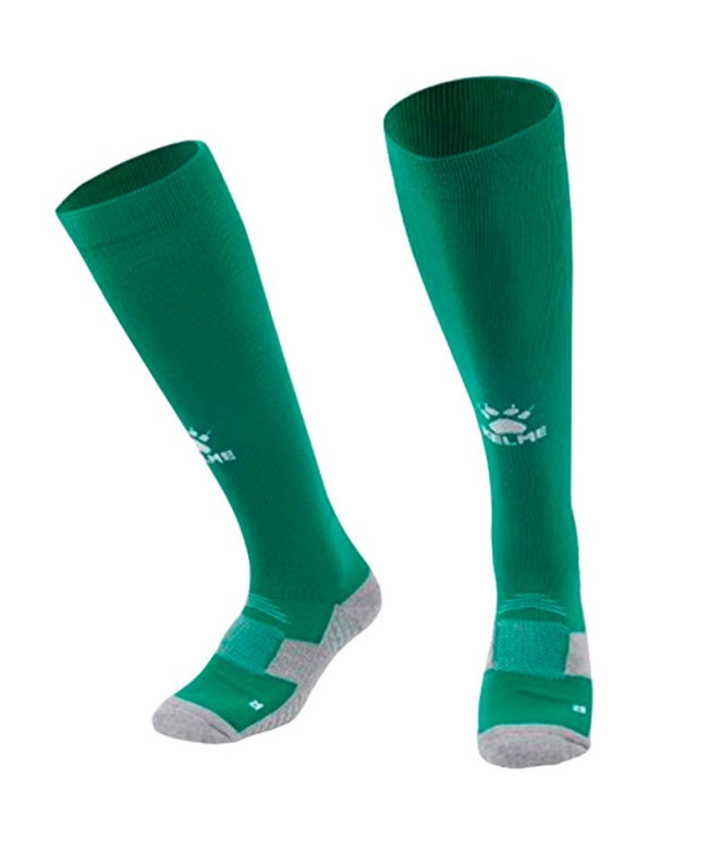 Meias Futebol Kelme de Long Sock Liga Verde-Branco