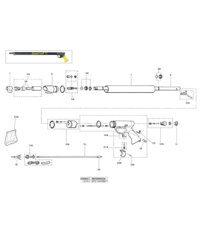 Sujetador Gatillo Fusil Aire Cressi