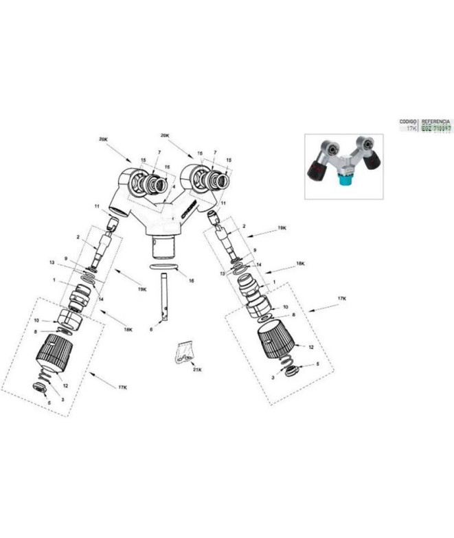 Kit Bouton de robinet ( Complet) Cressi