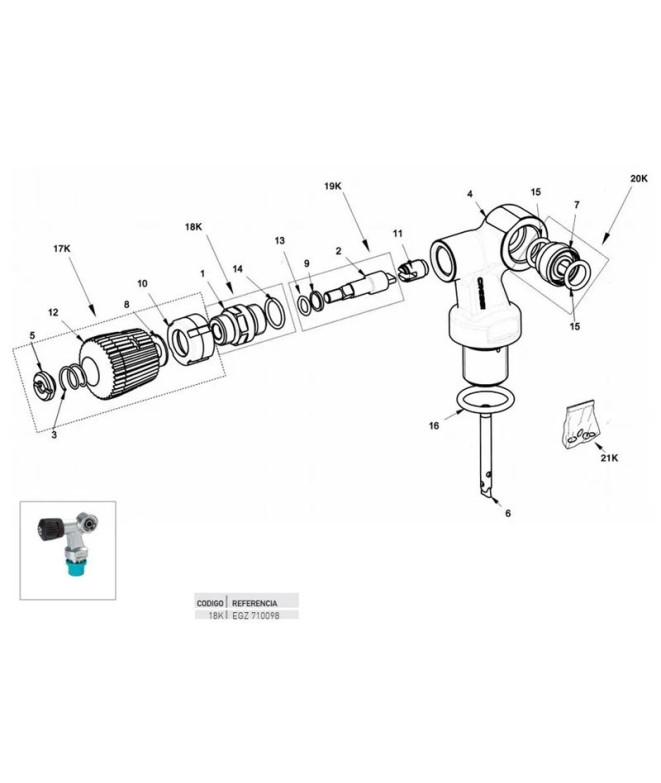 Cressi Écrou à bouton + Écrou Torque + Torica