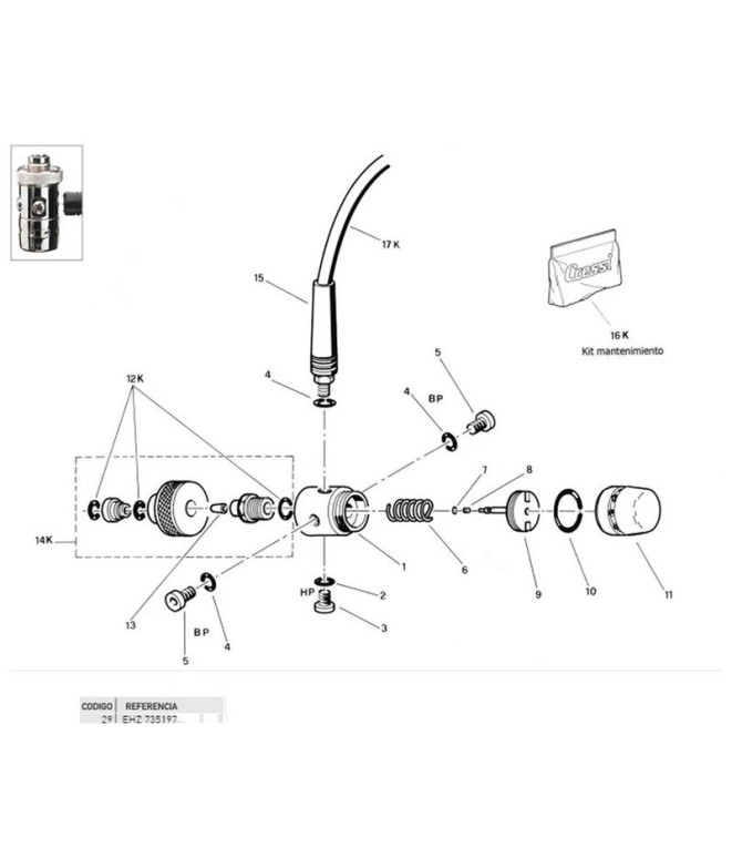 Kit Cressi Din Adaptador Toricas