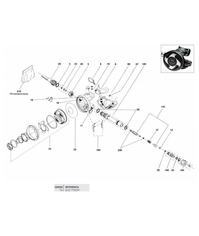 Deflector completo Xs-Airplus- Airtech Cressi