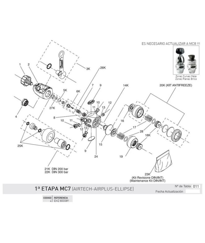 Tuerca Fijacion Estribo 1ª Etapa Mc7-Mc8 Cressi