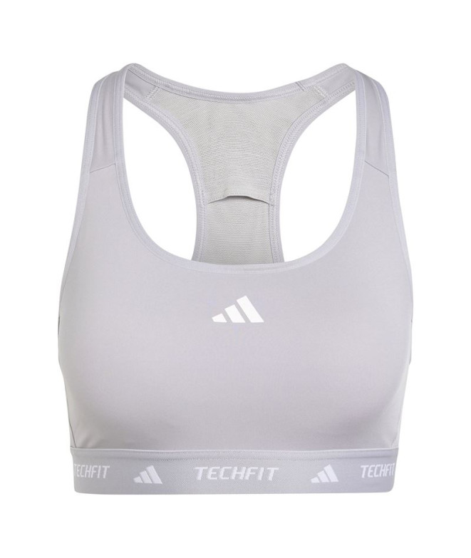 Sujetador Deportivo de Fitness adidas Techfit Medium Support Mujer Gris