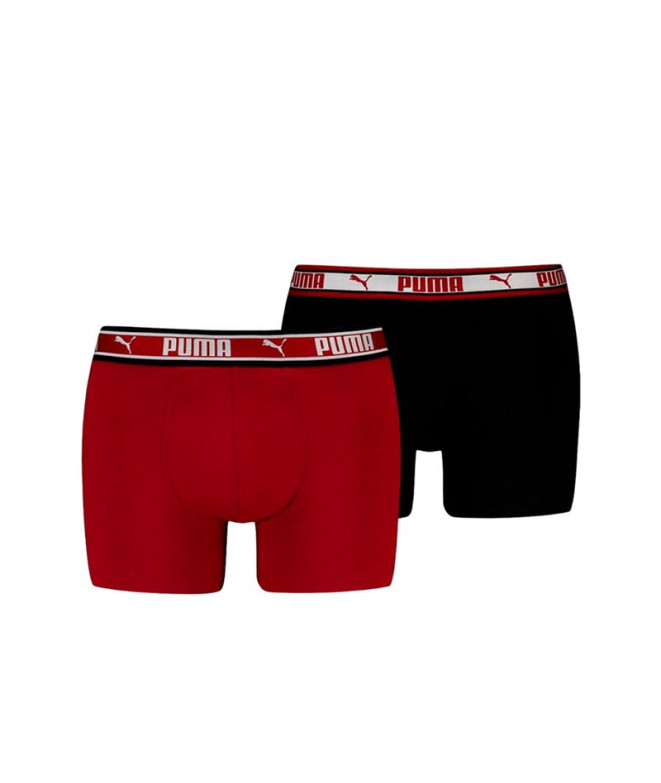 Calzoncillos Puma Dual Logo 2P burgundy Hombre