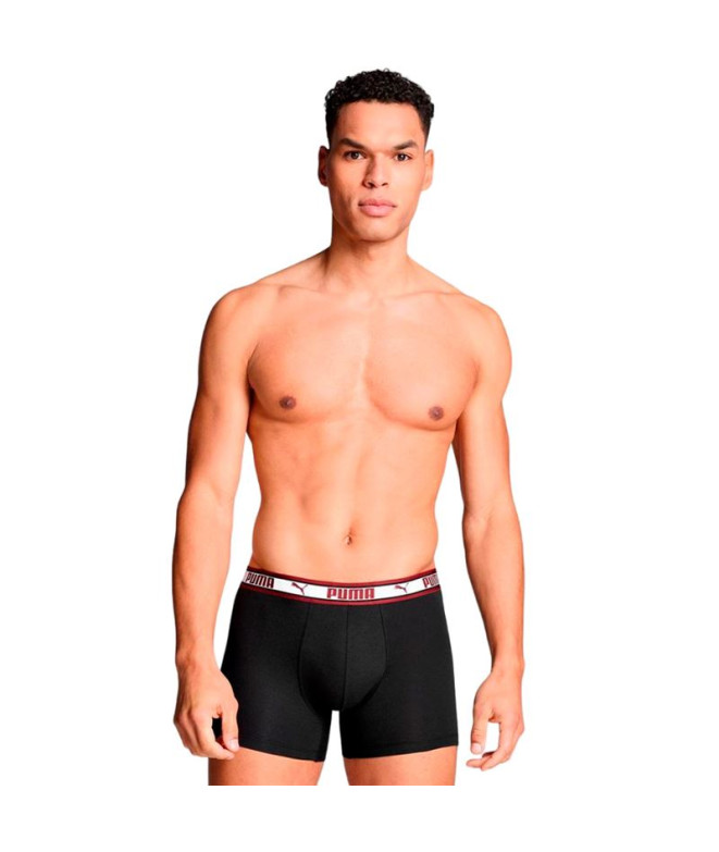 Cuecas Puma Dual Logo 2P cor de vinho Homem