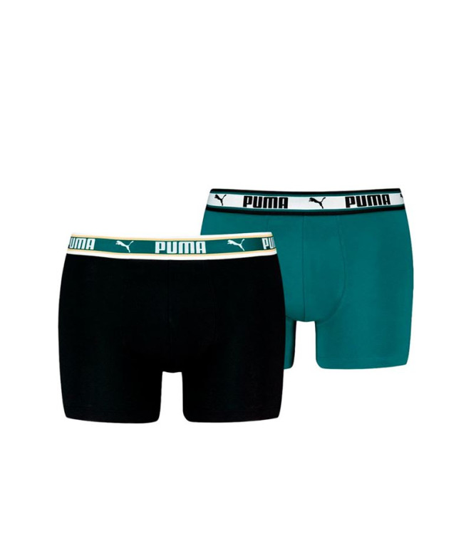 Cuecas Puma Dual Logo 2P verde-mar Homem