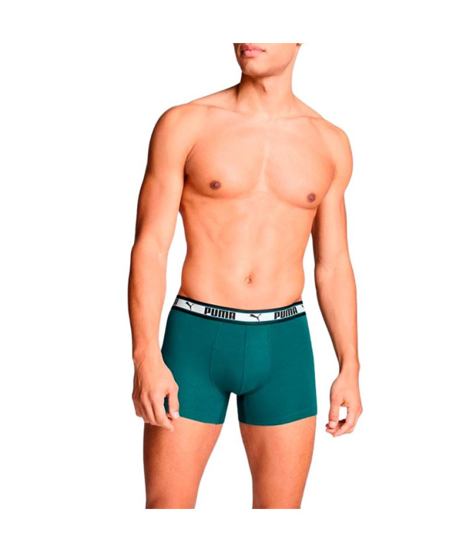 Cuecas Puma Dual Logo 2P verde-mar Homem
