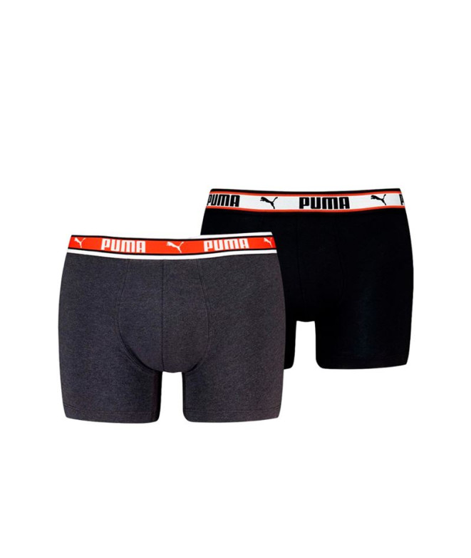 Slip Puma Dual Logo 2P noir / rouge Homme