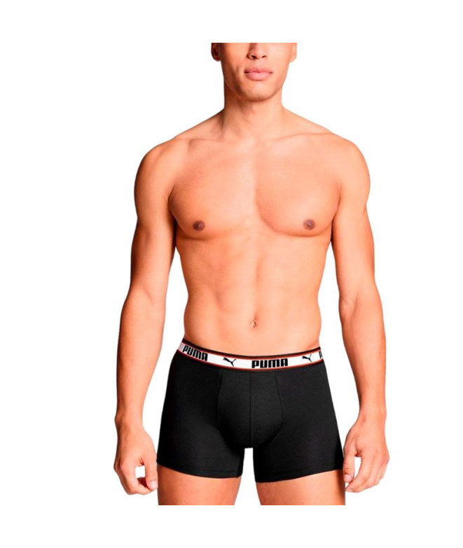 Cuecas Puma Dual Logo 2P preto / vermelho Homem