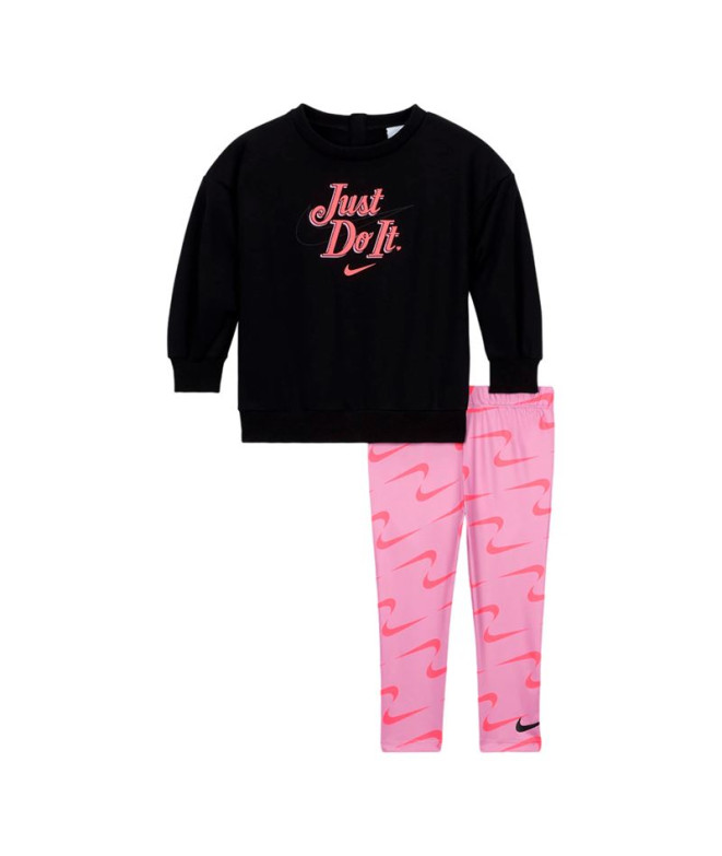 Conjunto Nike New Impressions Crew & Legging Niña Magic Flamingo
