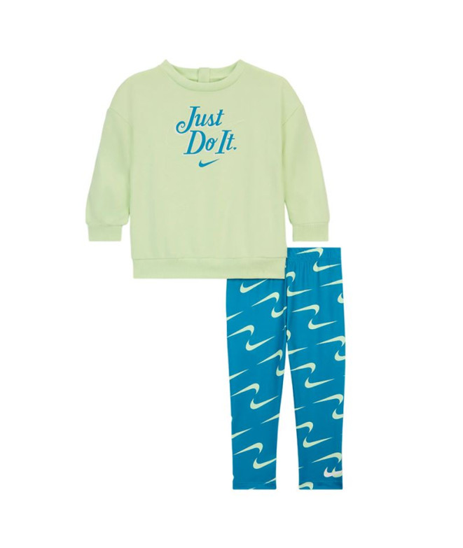 Conjunto Nike Legging Menina Nike New Impressions Crew & Aegean Storm