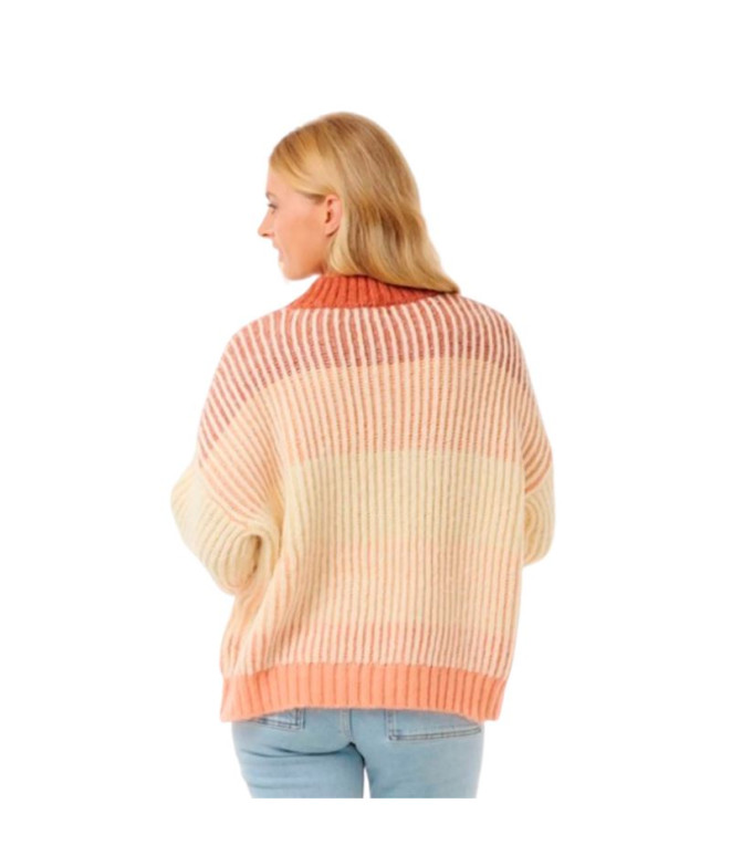 Sweat Rip Curl Femme Soleil Rib Knit Crew Rouge