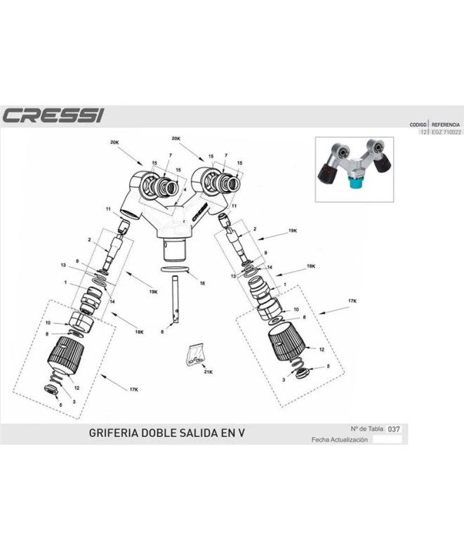 Bouton de robinet (corps principal) Cressi