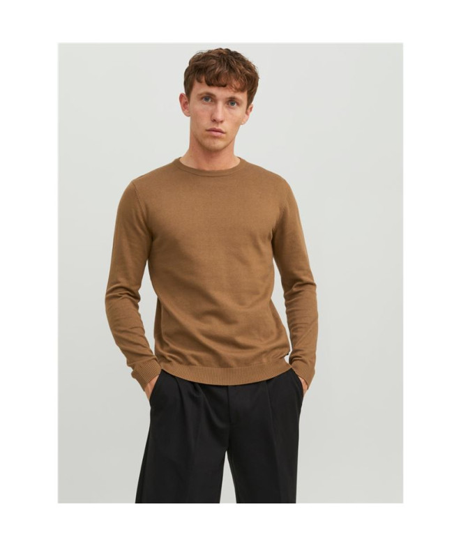 Moletom Jack & Jones Ebasic Knit Otter (lontra) Homem