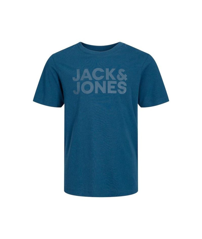 Camiseta Infantil Jack & Jones Ecorp Logo Ensign Blue