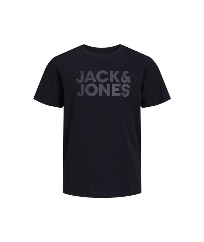 Camiseta Infantil Jack & Jones Ecorp Logo Preto