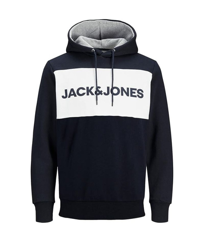 Moletom Homem Jack & Jones Logo Blocking Navy