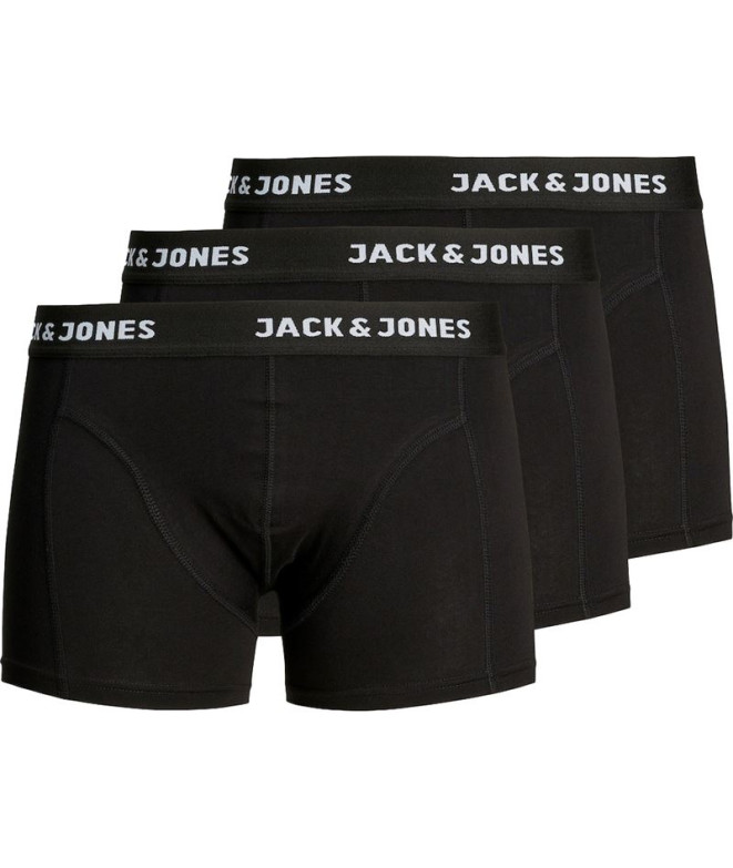 Cueca Pack Homem Jack & Jones anthony 3 Preto