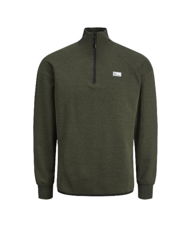 Sweat Homme Jack and Jones Jcoair Half Zip Forest Night