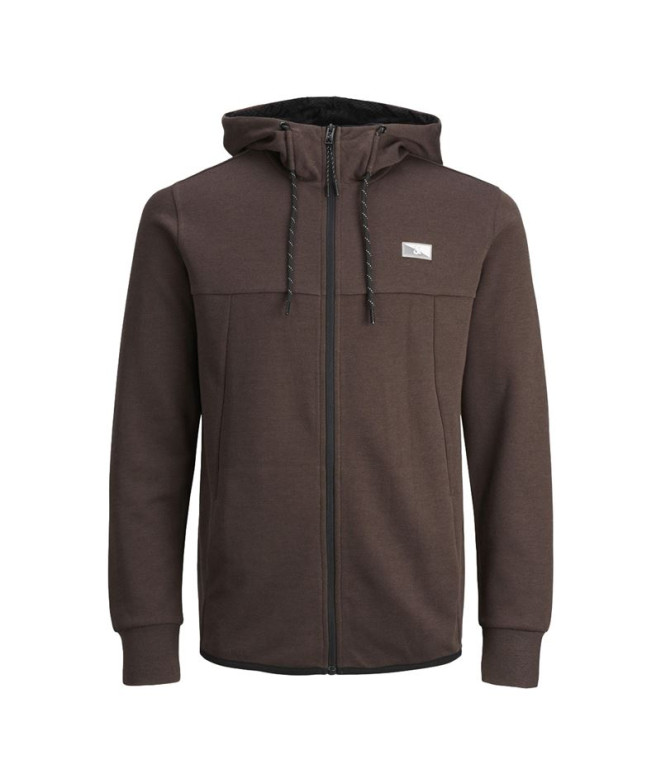 Sweat Jack and Jones Jcoair Zip. Homme Seal Marron