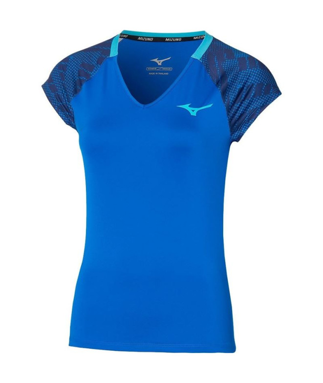 T-shirt Mizuno Femme de Padel Mugen Imprimé Bleu