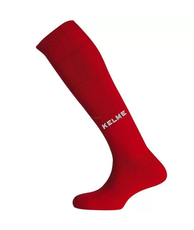 Meias Futebol Kelme de Long Sock One Vermelho e Branco