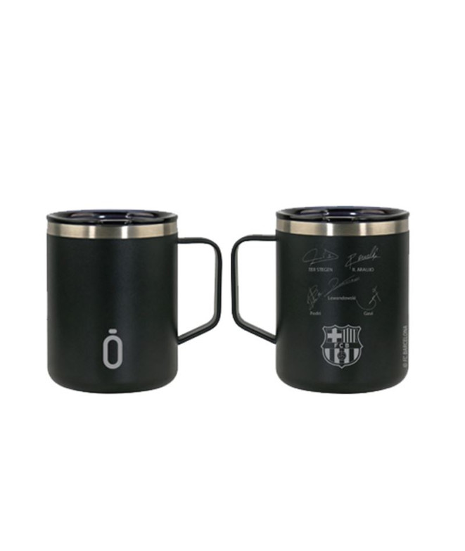 Caneca Termo Caneca Runbott FC Barcelona - Assinaturas Masculino 400Ml Preto